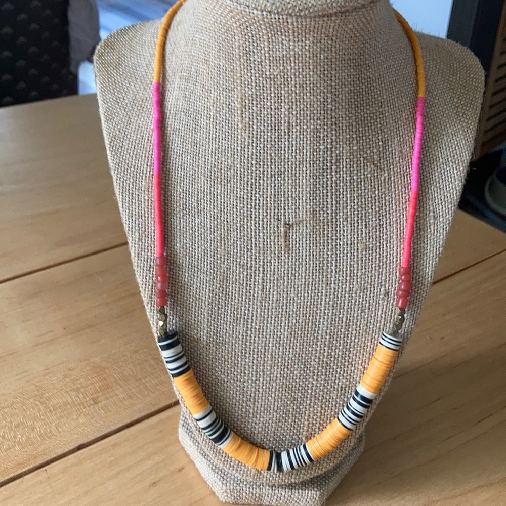 Handmade African vinyl beaded necklace.